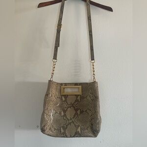 Michael Kors large snakeskin Berkeley clutch